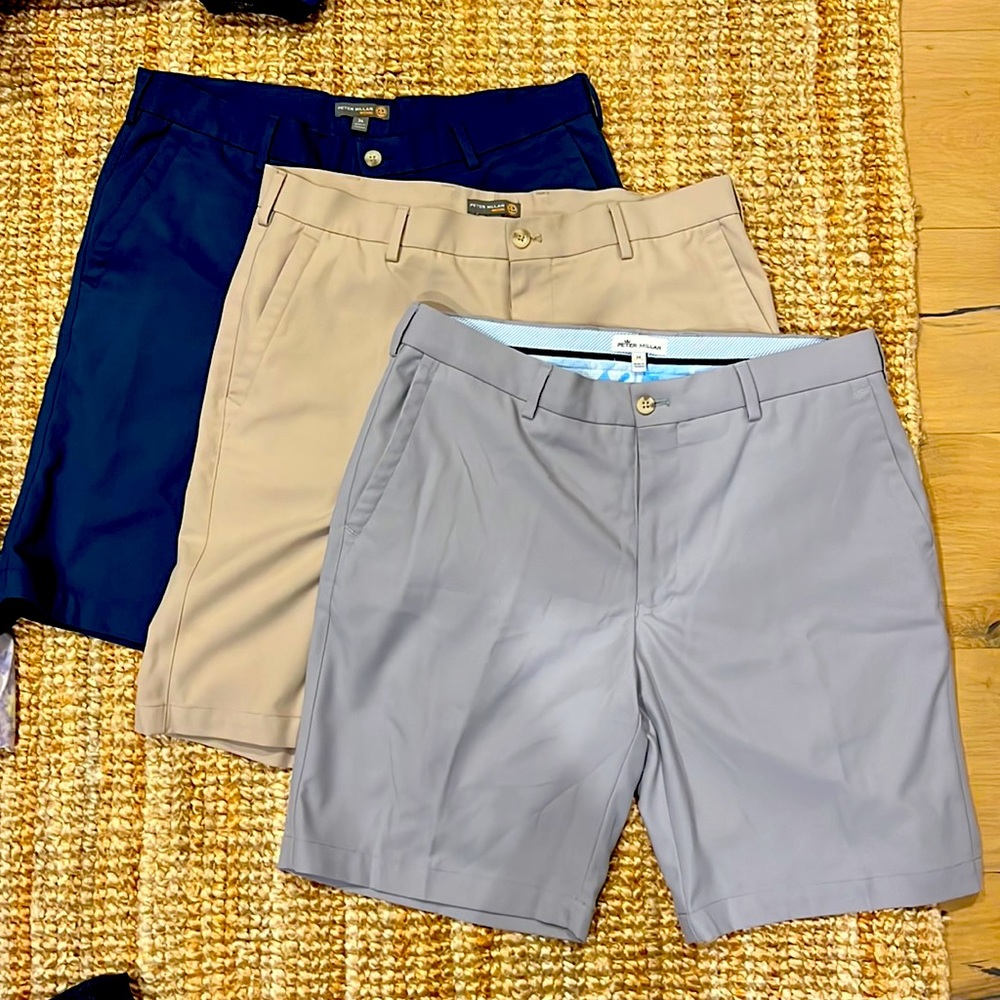 Peter Millar Mens Wicking Shirts Size 34 Bundle